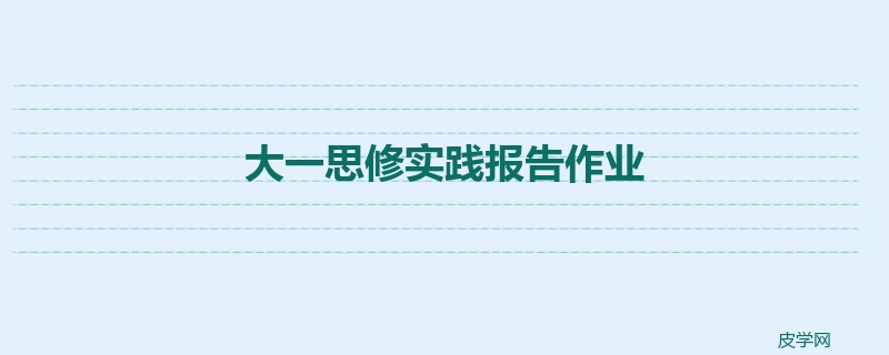 大一思修实践报告作业