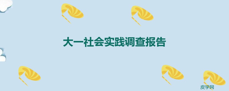 大一社会实践调查报告