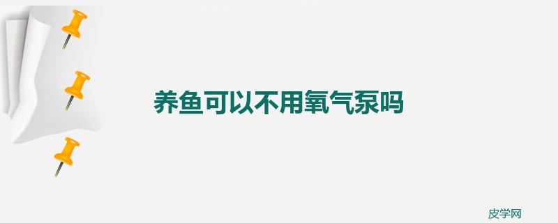 养鱼可以不用氧气泵吗