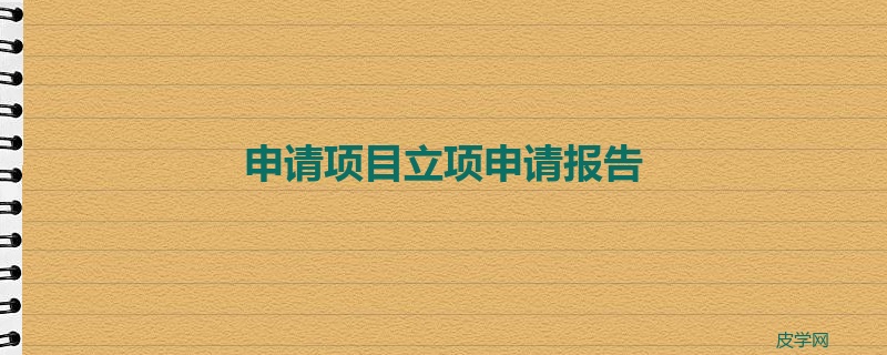 申请项目立项申请报告