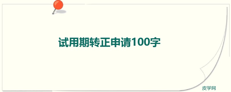 试用期转正申请100字