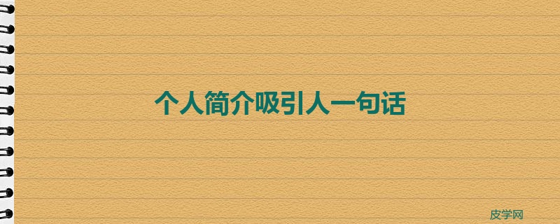 个人简介吸引人一句话