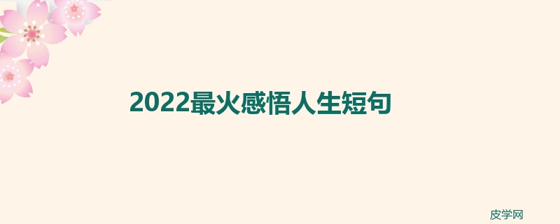 2022最火感悟人生短句