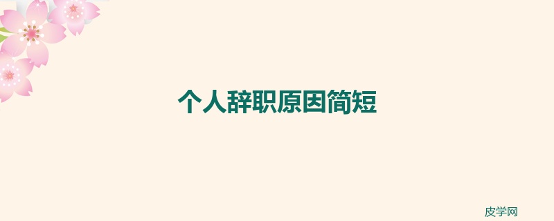 个人辞职原因简短