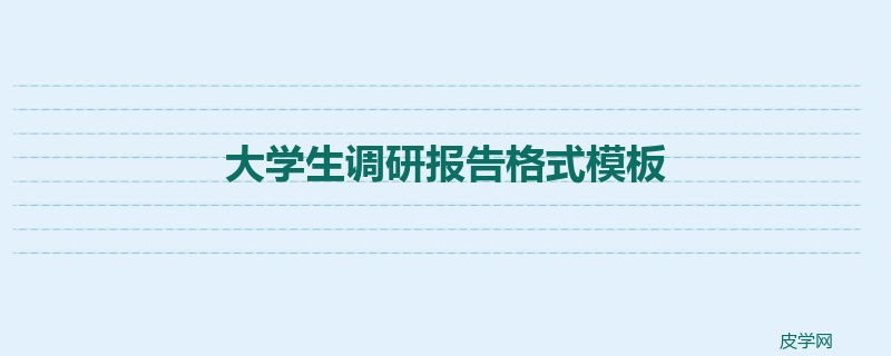 大学生调研报告格式模板