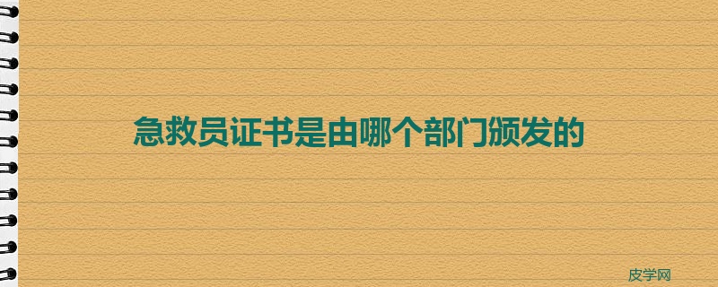 急救员证书是由哪个部门颁发的