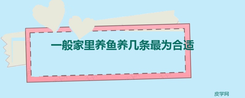 一般家里养鱼养几条最为合适