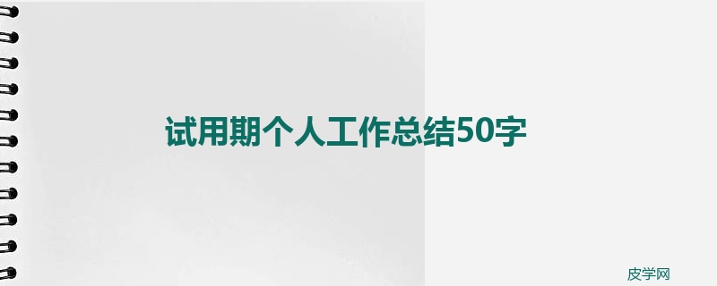 试用期个人工作总结50字