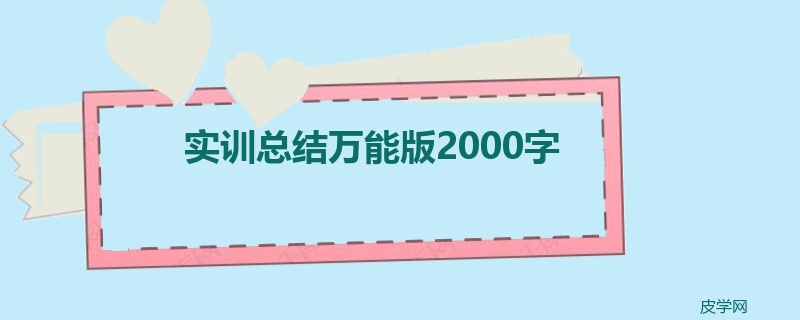 实训总结万能版2000字