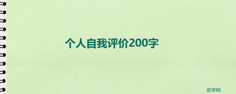 个人自我评价200字