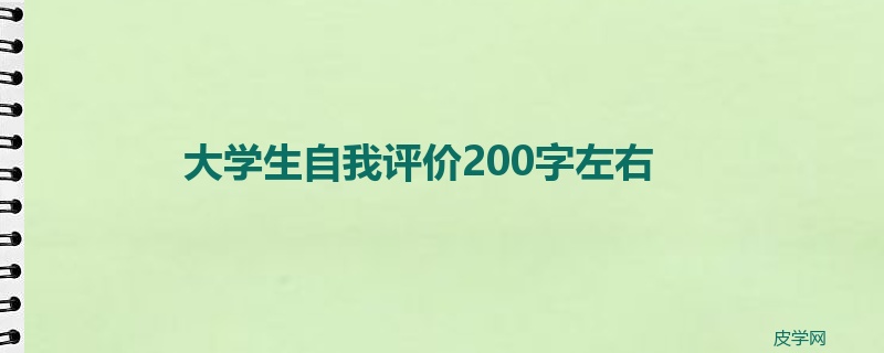 大学生自我评价200字左右