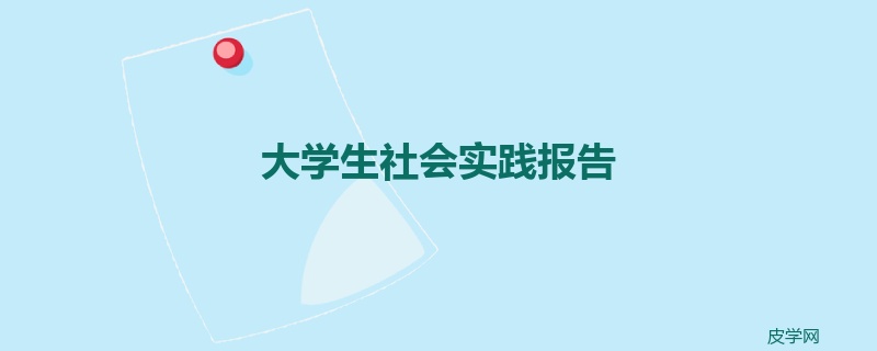 大学生社会实践报告