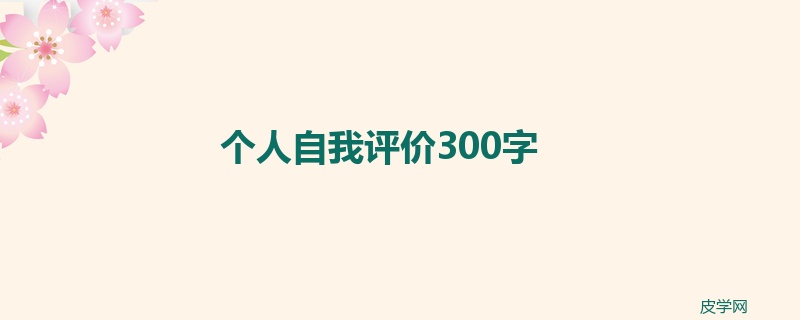 个人自我评价300字