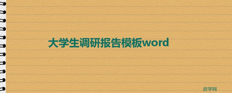 大学生调研报告模板word