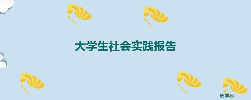 大学生社会实践报告