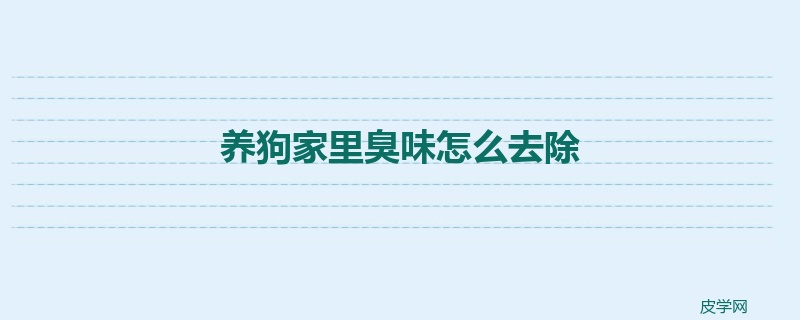 养狗家里臭味怎么去除