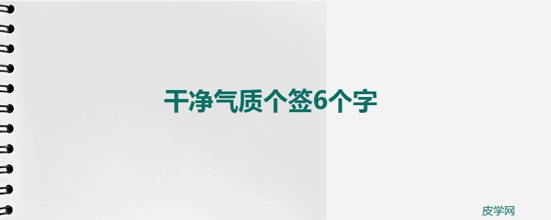 干净气质个签6个字