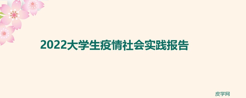 2022大学生疫情社会实践报告