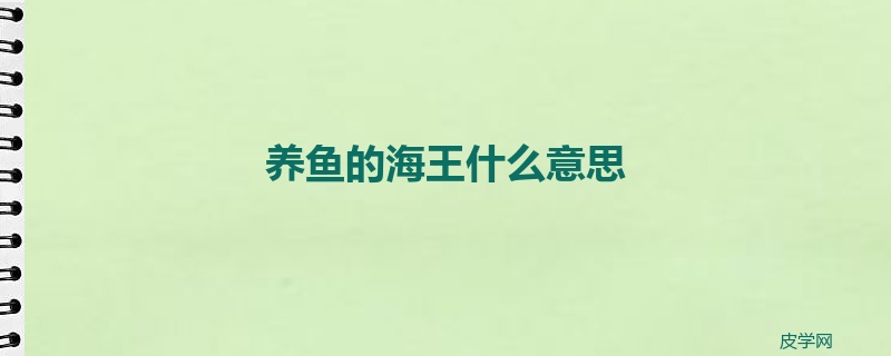 养鱼的海王什么意思