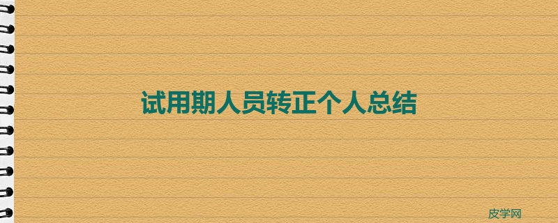 试用期人员转正个人总结