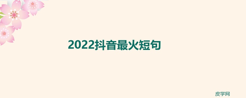 2022抖音最火短句