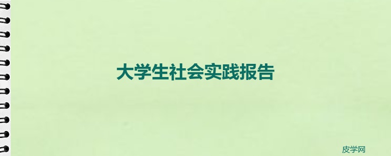 大学生社会实践报告