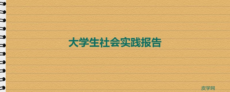 大学生社会实践报告
