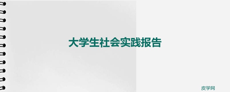 大学生社会实践报告