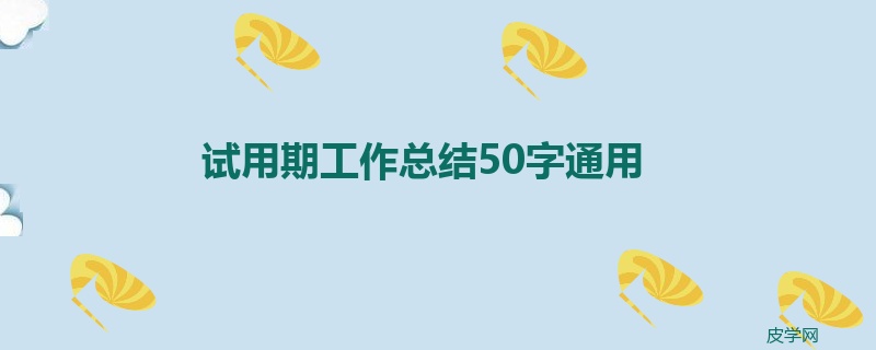 试用期工作总结50字通用