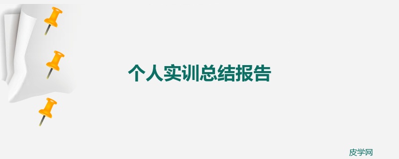 个人实训总结报告