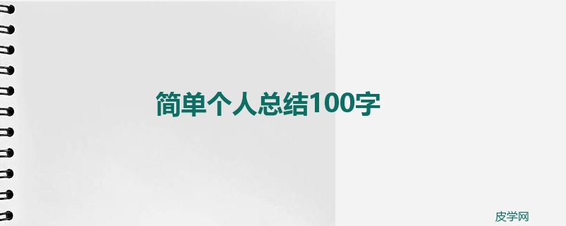 简单个人总结100字