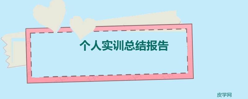 个人实训总结报告