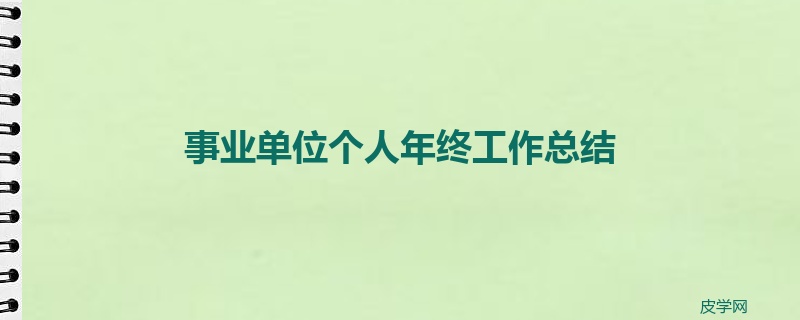 事业单位个人年终工作总结