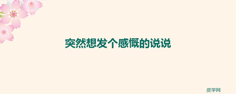 突然想发个感慨的说说