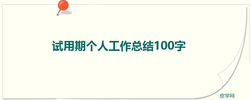 试用期个人工作总结100字