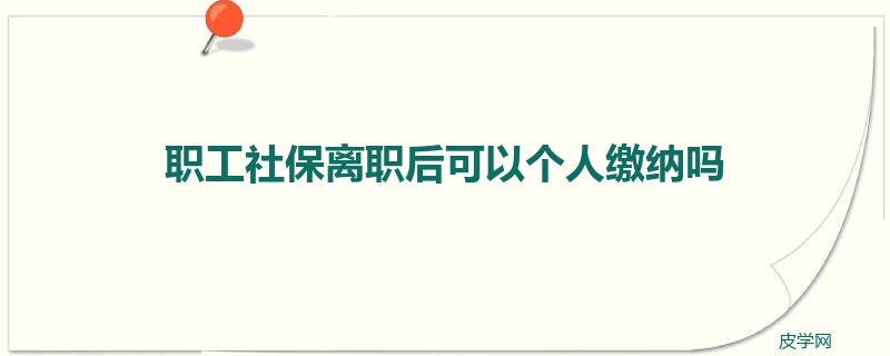 职工社保离职后可以个人缴纳吗