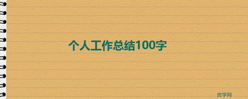 个人工作总结100字