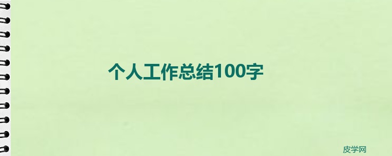 个人工作总结100字