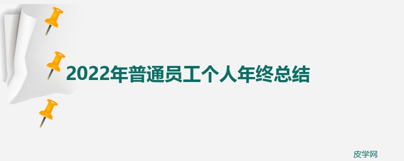 2022年普通员工个人年终总结