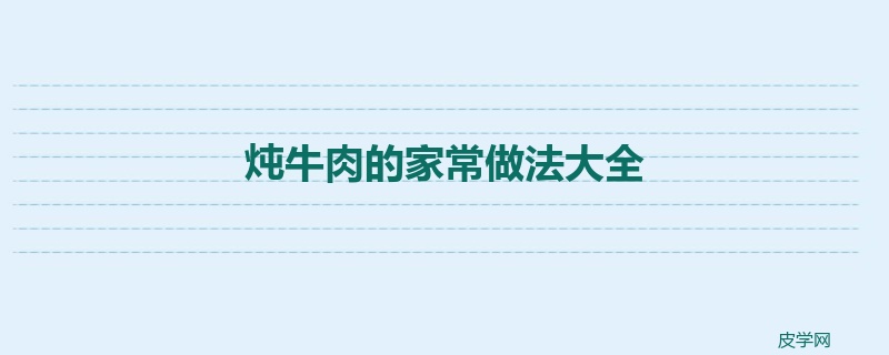 炖牛肉的家常做法大全