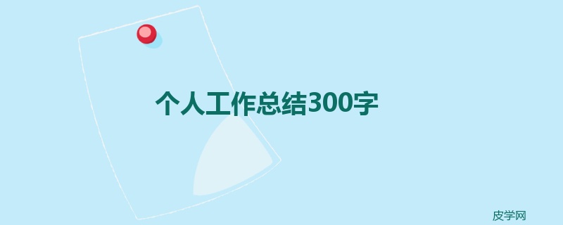 个人工作总结300字