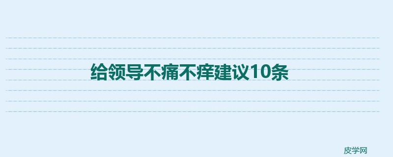 给领导不痛不痒建议10条