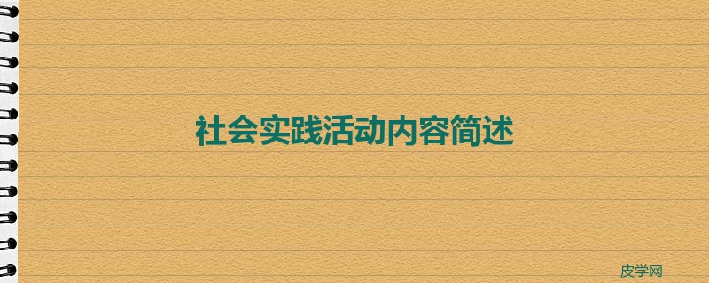 社会实践活动内容简述