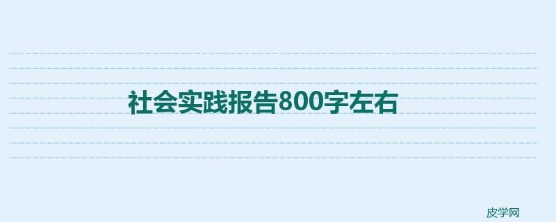 社会实践报告800字左右