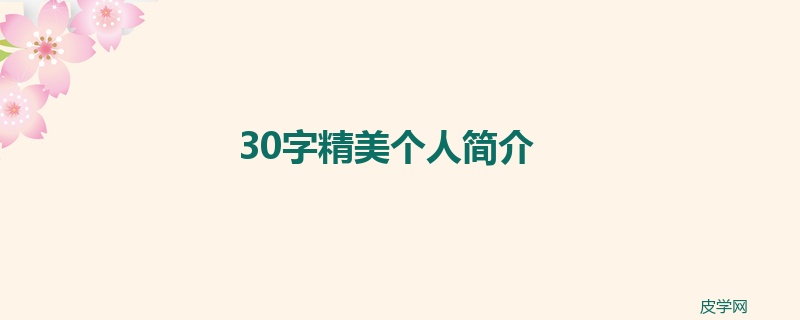 30字精美个人简介