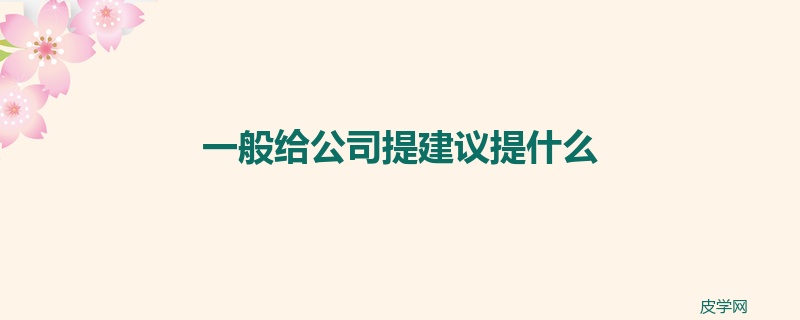 一般给公司提建议提什么