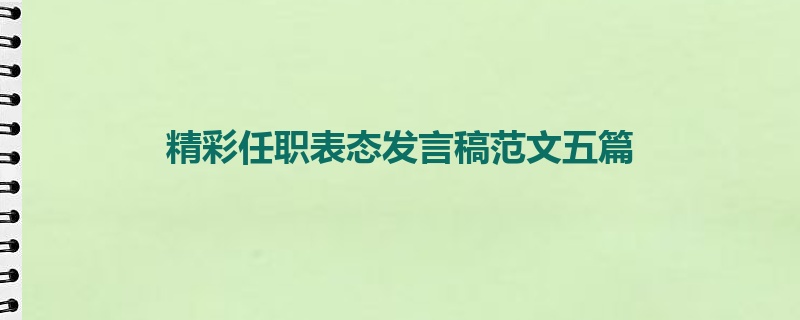 精彩任职表态发言稿范文五篇