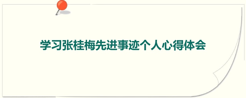 学习张桂梅先进事迹个人心得体会
