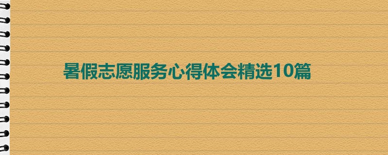 暑假志愿服务心得体会精选10篇