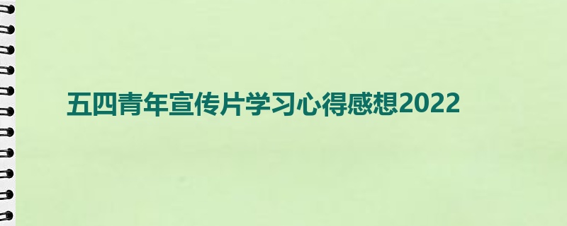 五四青年宣传片学习心得感想2022